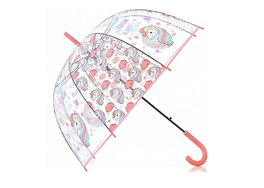 Payung Hujan Plastik Bening Mudah Dibuka 23 Inch 8 Ribs Digital printing pemasok