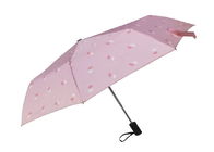 Merah Muda Payung Perjalanan Kompak, Payung Matahari Untuk Perjalanan Berbandul Karet pemasok