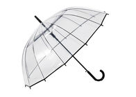 Payung Panjang Kubah Yang Jelas Berbentuk Kubah Fleksibilitas Kekuatan Tinggi Tahan Angin pemasok