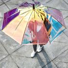 Metal Haft Rain Plastik Bening Payung, Handle Transparan Payung Hujan Plastik pemasok